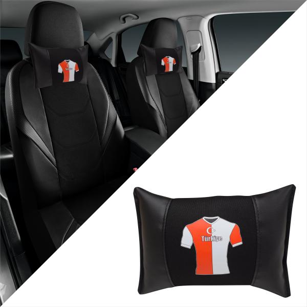 Auto Nackenkissen Nackenpolster Leder und gesticktes Polster Design Türkische Mannschaft Türkei Fussballtrikot